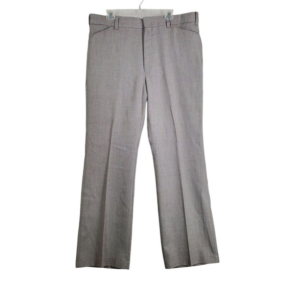 Vtg Levis Panatela Gentlemans Cut Pants Trouser Mens 38x32.5 Beige Bootcut Retro - Picture 4 of 12